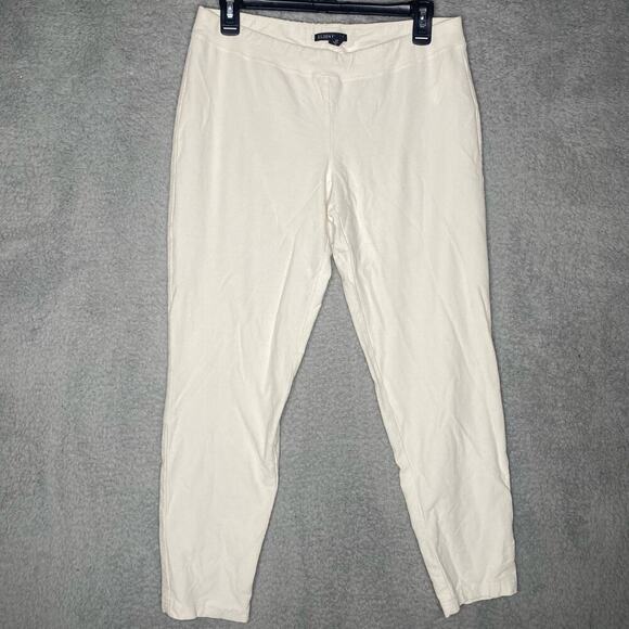 Eileen Fisher womens M High Waist Slim Crop Pants Viscose blend career office - Picture 3 of 10